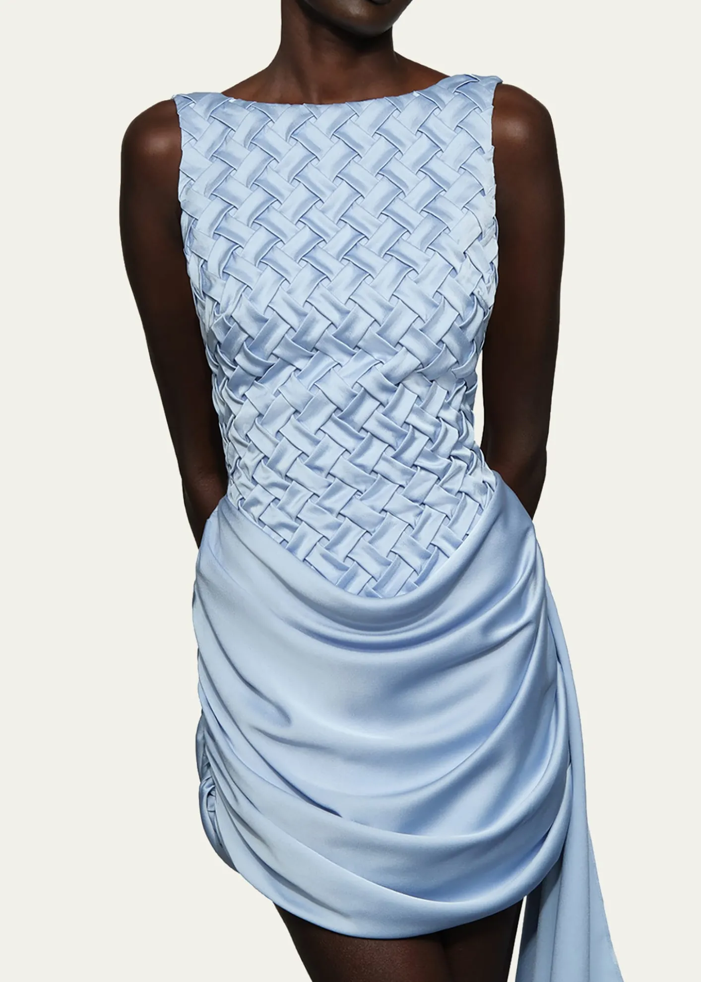 Et OchsAntonella Smocked Bateau-Neck Mini Dress