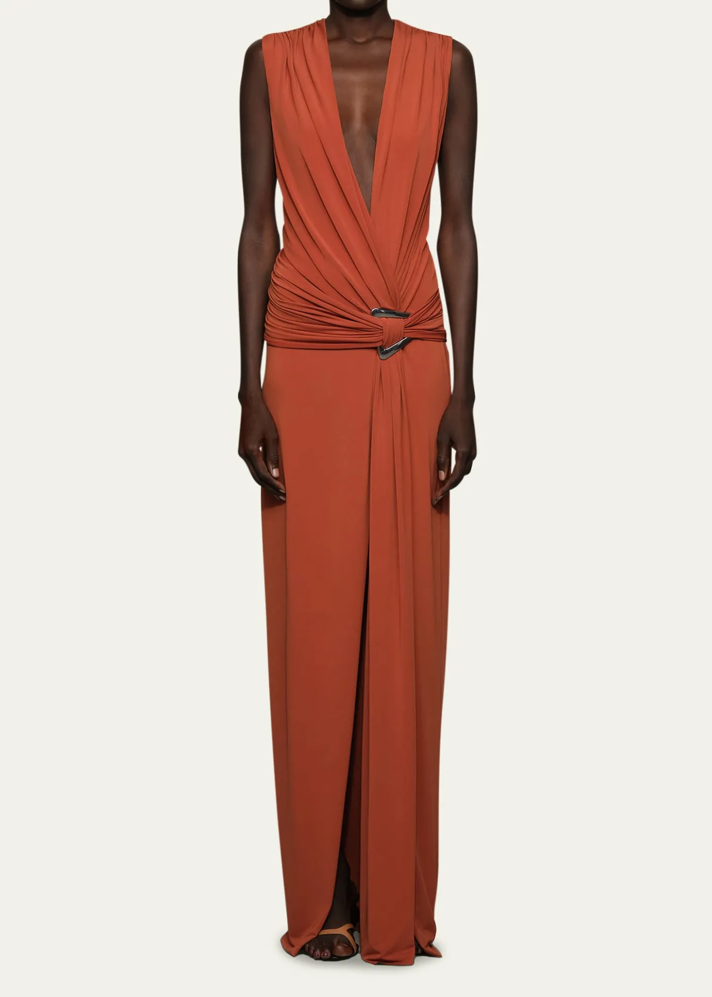 Et OchsJil Plunging Draped Column Gown