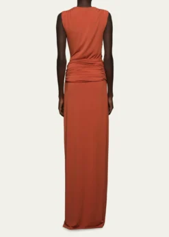 Et OchsJil Plunging Draped Column Gown