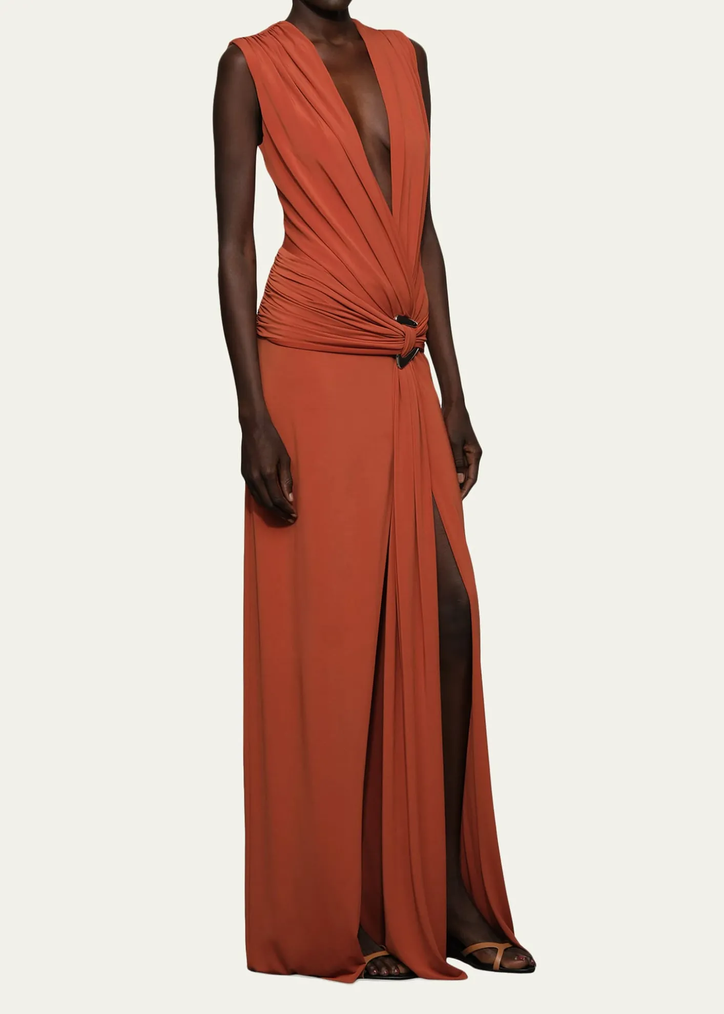 Et OchsJil Plunging Draped Column Gown