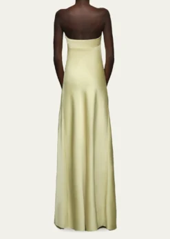 Et OchsVernon Strapless Draped Side-Slit Gown