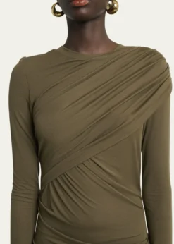 Etoile Isabel MarantDenise Long-Sleeve Draped Mini Dress