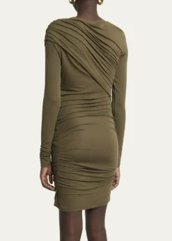 Etoile Isabel MarantDenise Long-Sleeve Draped Mini Dress