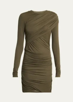 Etoile Isabel MarantDenise Long-Sleeve Draped Mini Dress