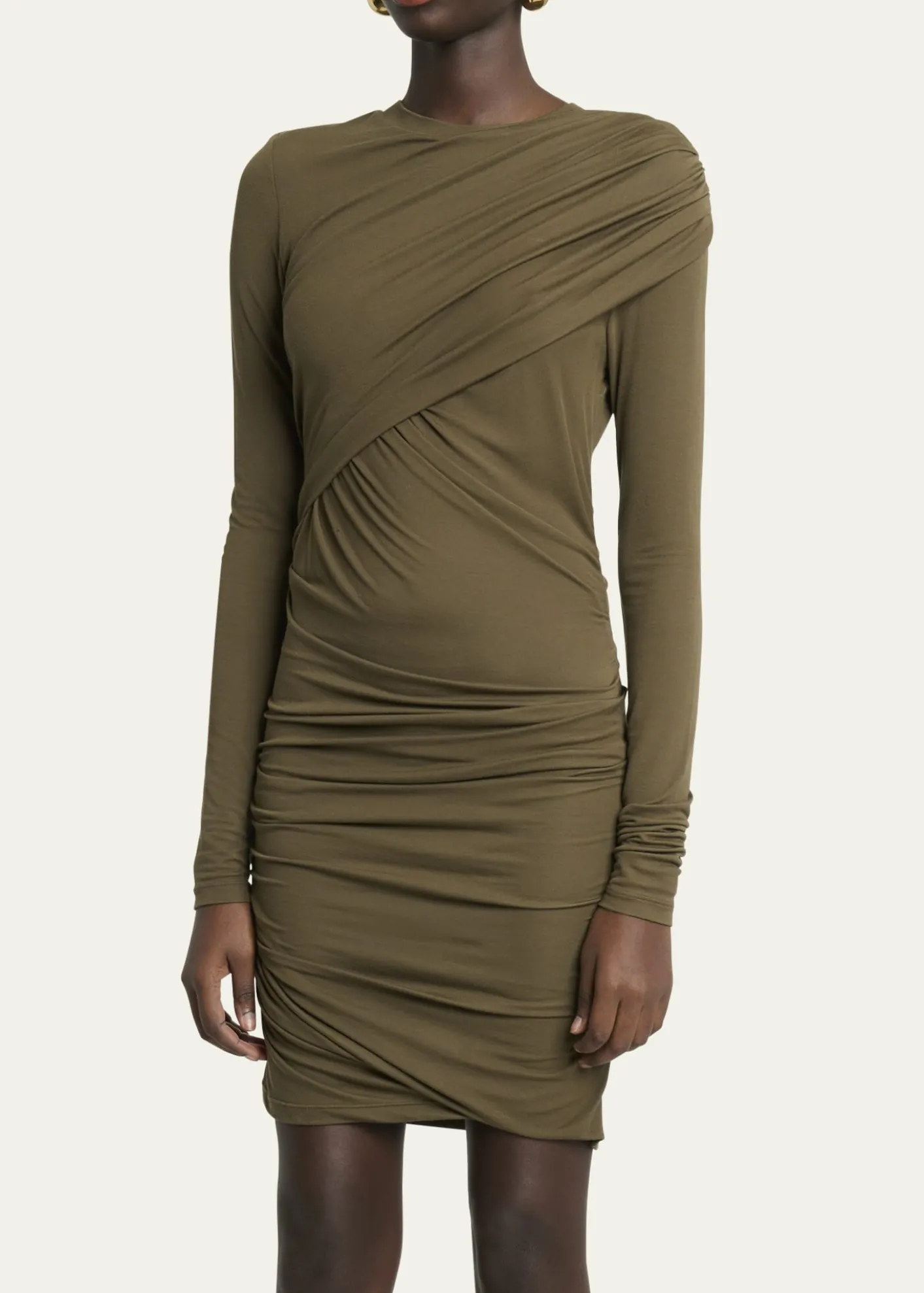 Etoile Isabel MarantDenise Long-Sleeve Draped Mini Dress