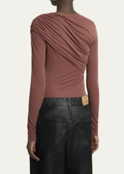 Etoile Isabel MarantDressi Draped Long-Sleeve Top