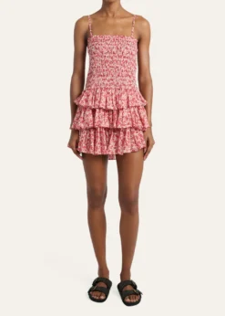 Etoile Isabel MarantElodie Floral-Print Smocked Ruffle Mini Dress