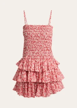 Etoile Isabel MarantElodie Floral-Print Smocked Ruffle Mini Dress