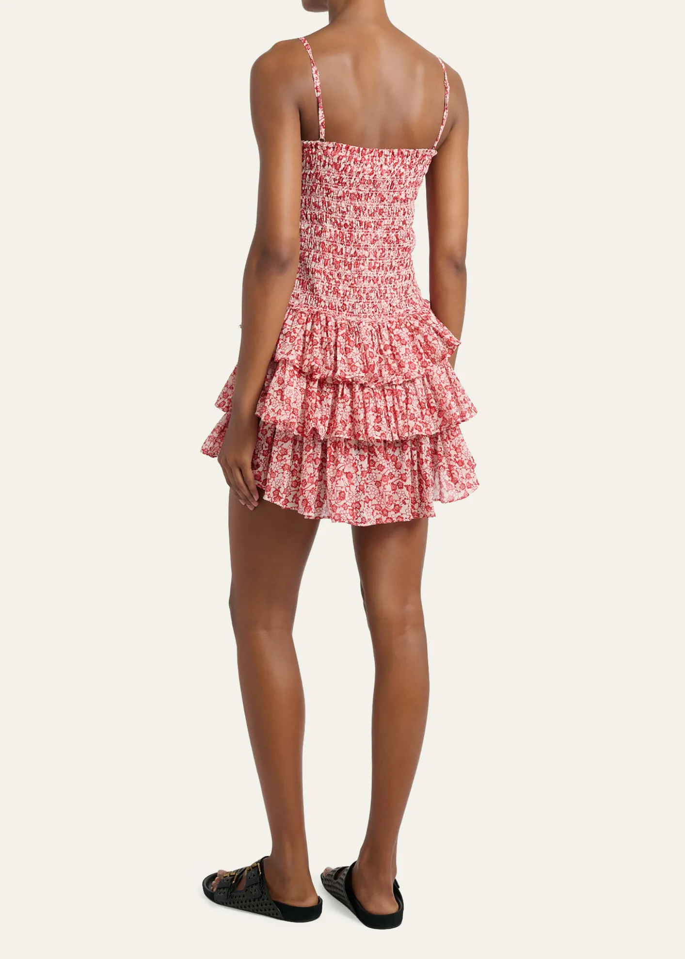 Etoile Isabel MarantElodie Floral-Print Smocked Ruffle Mini Dress