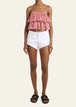 Etoile Isabel MarantErisa Floral-Print Tiered Ruffle Crop Top