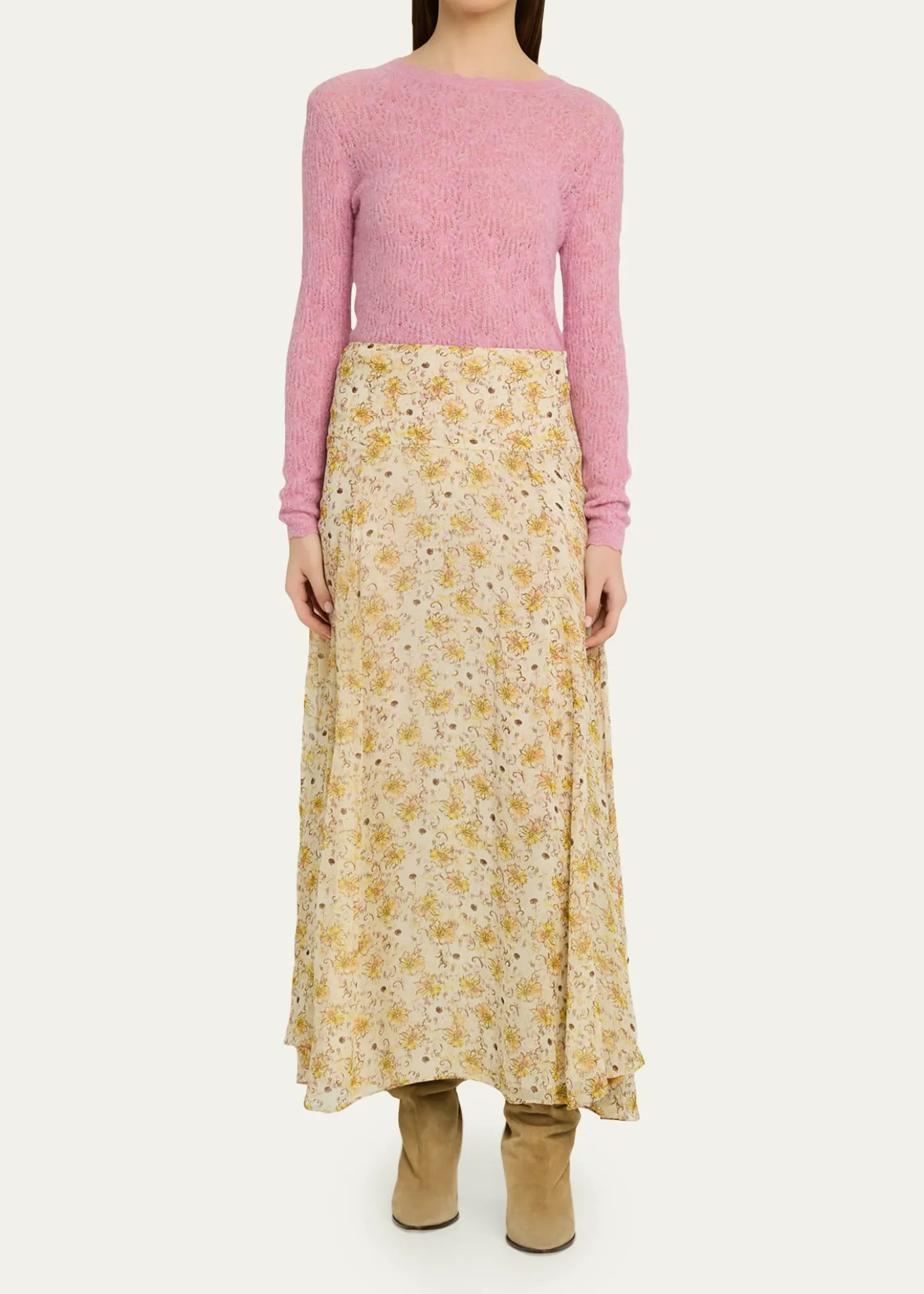 Etoile Isabel MarantFran Floral Georgette Maxi Skirt