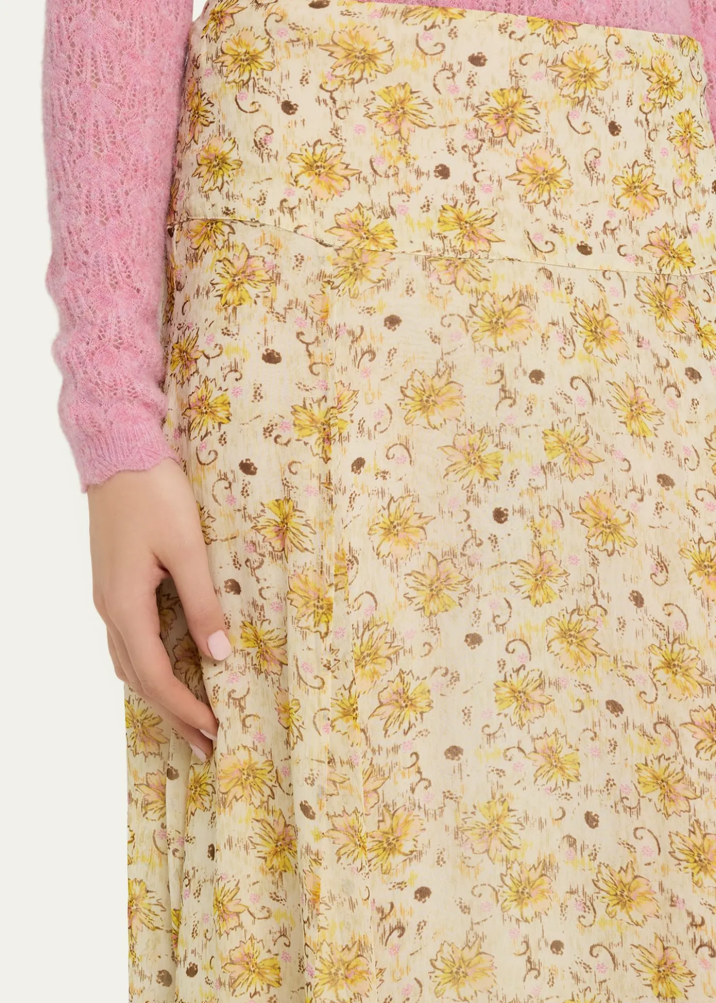 Etoile Isabel MarantFran Floral Georgette Maxi Skirt