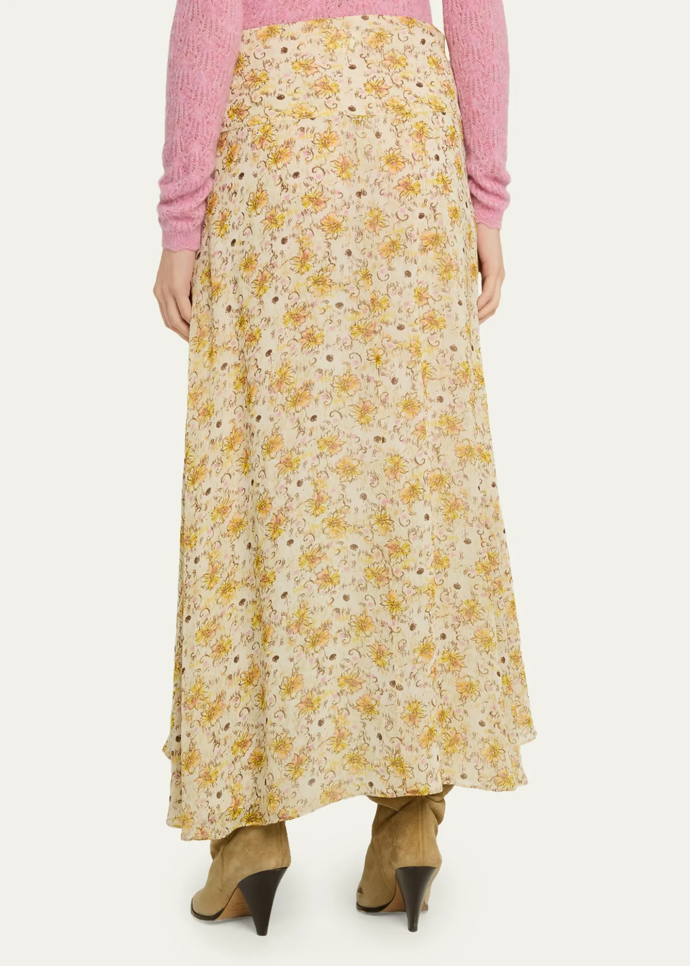 Etoile Isabel MarantFran Floral Georgette Maxi Skirt