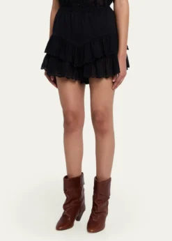Etoile Isabel MarantJocadia Embroidered Tiered Mini Skirt