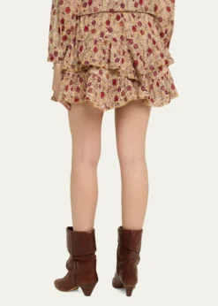 Etoile Isabel MarantJocadia Floral Ruffled Cotton Miniskirt