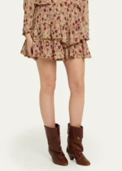Etoile Isabel MarantJocadia Floral Ruffled Cotton Miniskirt