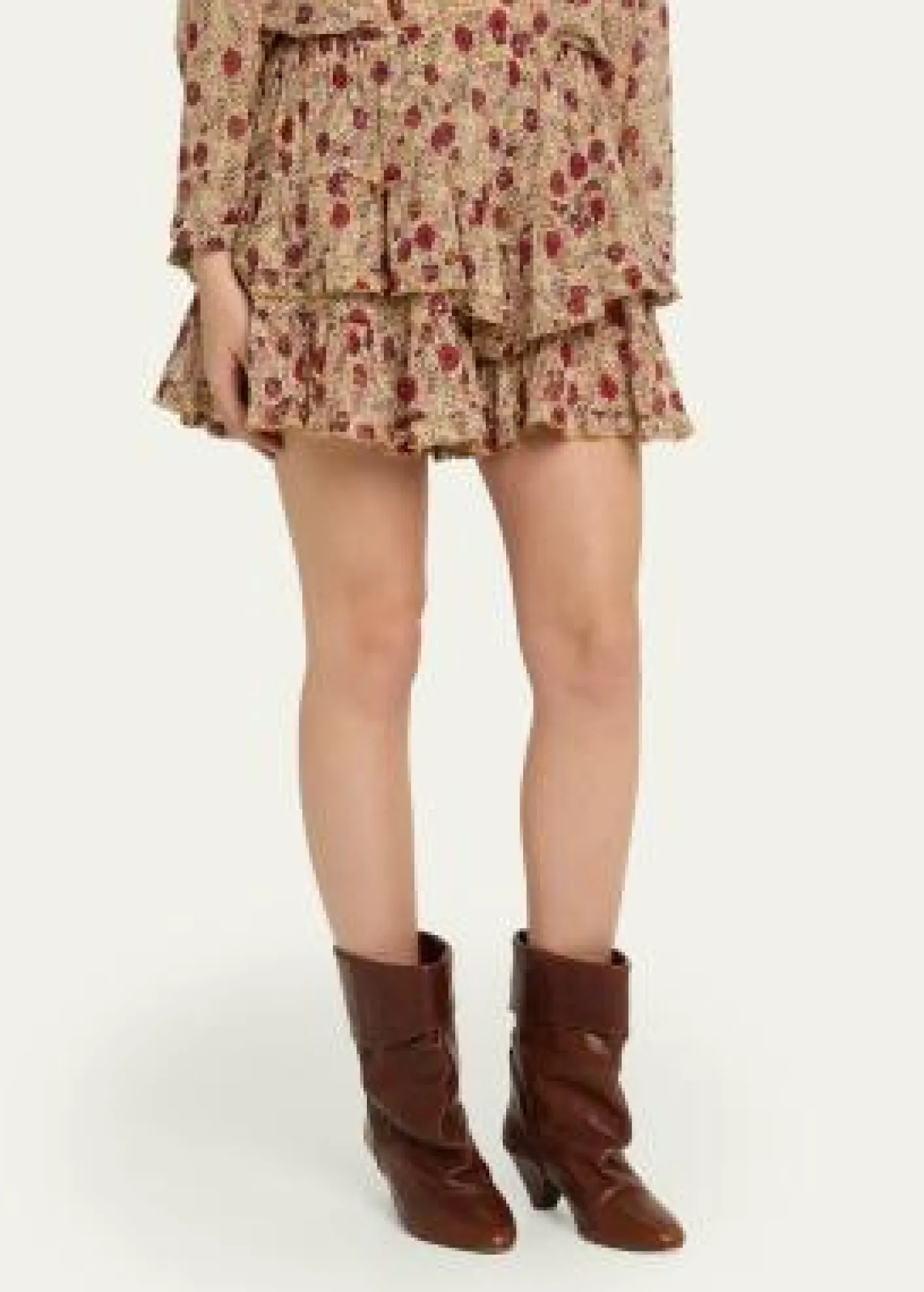 Etoile Isabel MarantJocadia Floral Ruffled Cotton Miniskirt