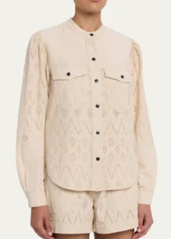 Etoile Isabel MarantKaina Eyelet Cotton Button-Front Shirt