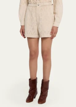 Etoile Isabel MarantKisha Eyelet-Embroidered Twill Shorts