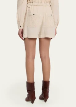 Etoile Isabel MarantKisha Eyelet-Embroidered Twill Shorts