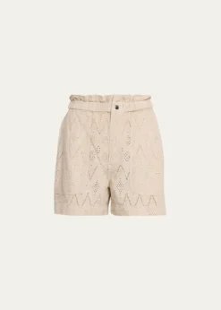 Etoile Isabel MarantKisha Eyelet-Embroidered Twill Shorts
