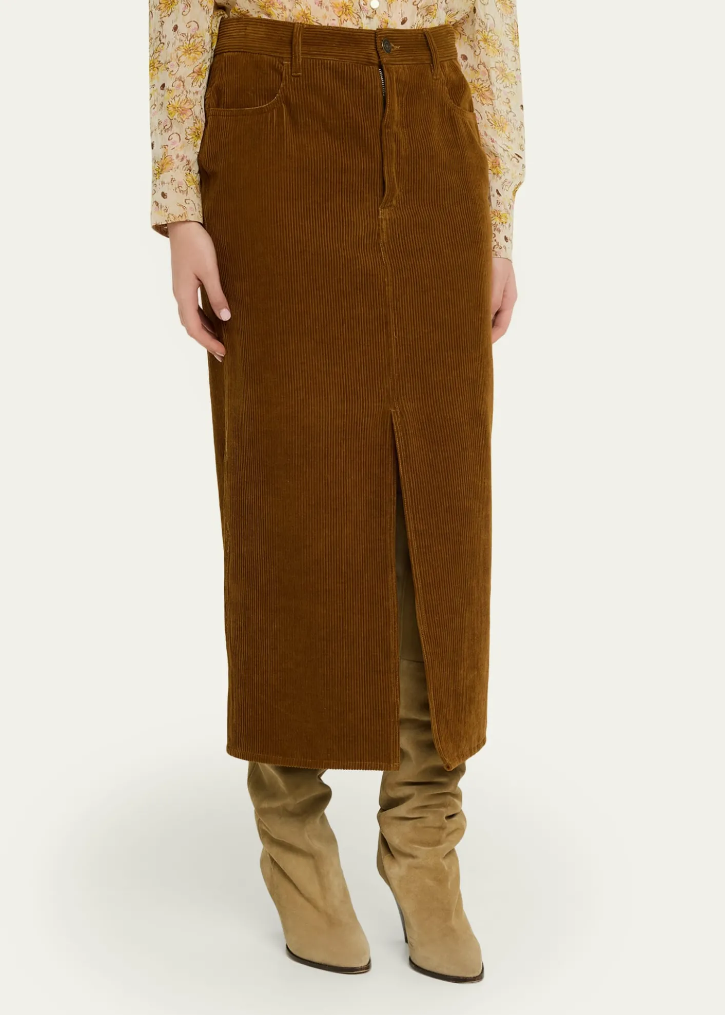 Etoile Isabel MarantOdalie Corduroy Midi Skirt