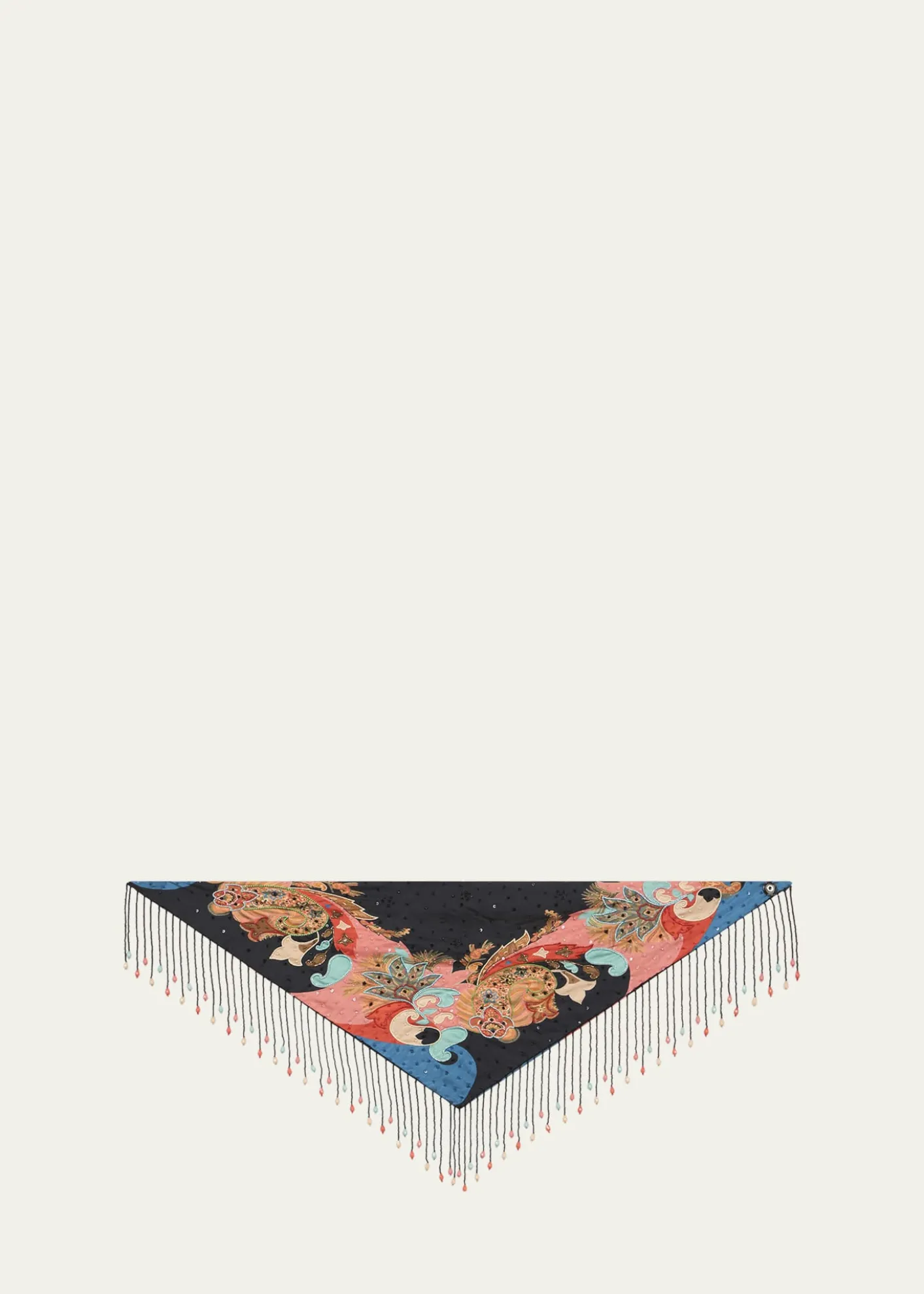 EtroEmbroidered Paisley-Print Fringe Scarf