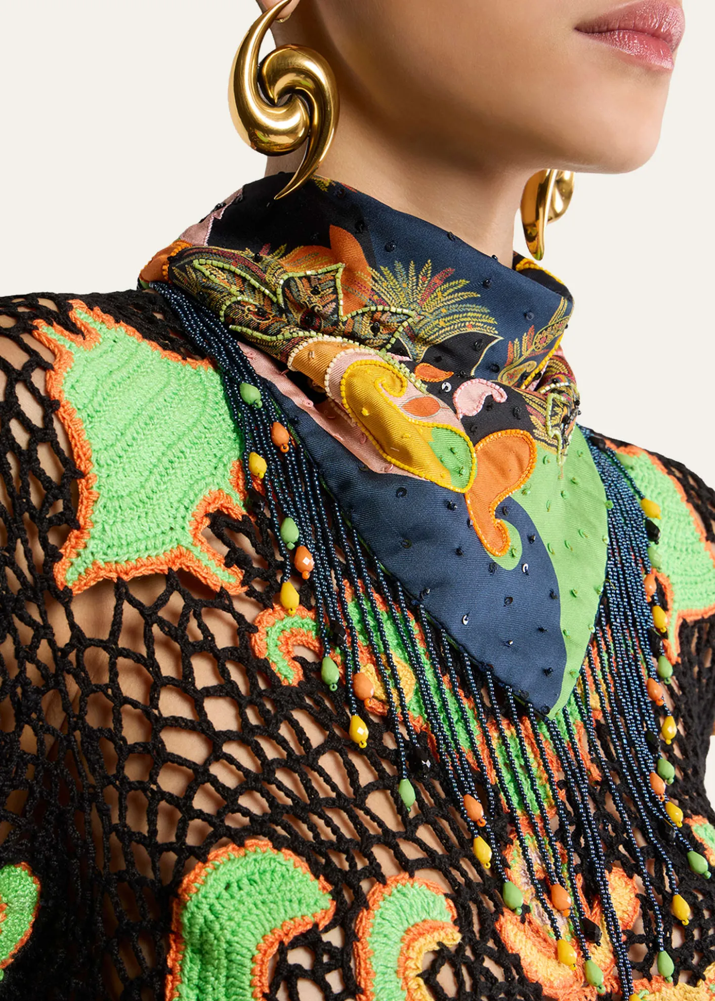 EtroEmbroidered Paisley-Print Fringe Scarf