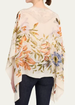 EtroFloral-Print Silk Poncho Top