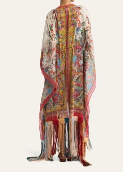 EtroMulticolor Fringe-Trim Kaftan Coverup