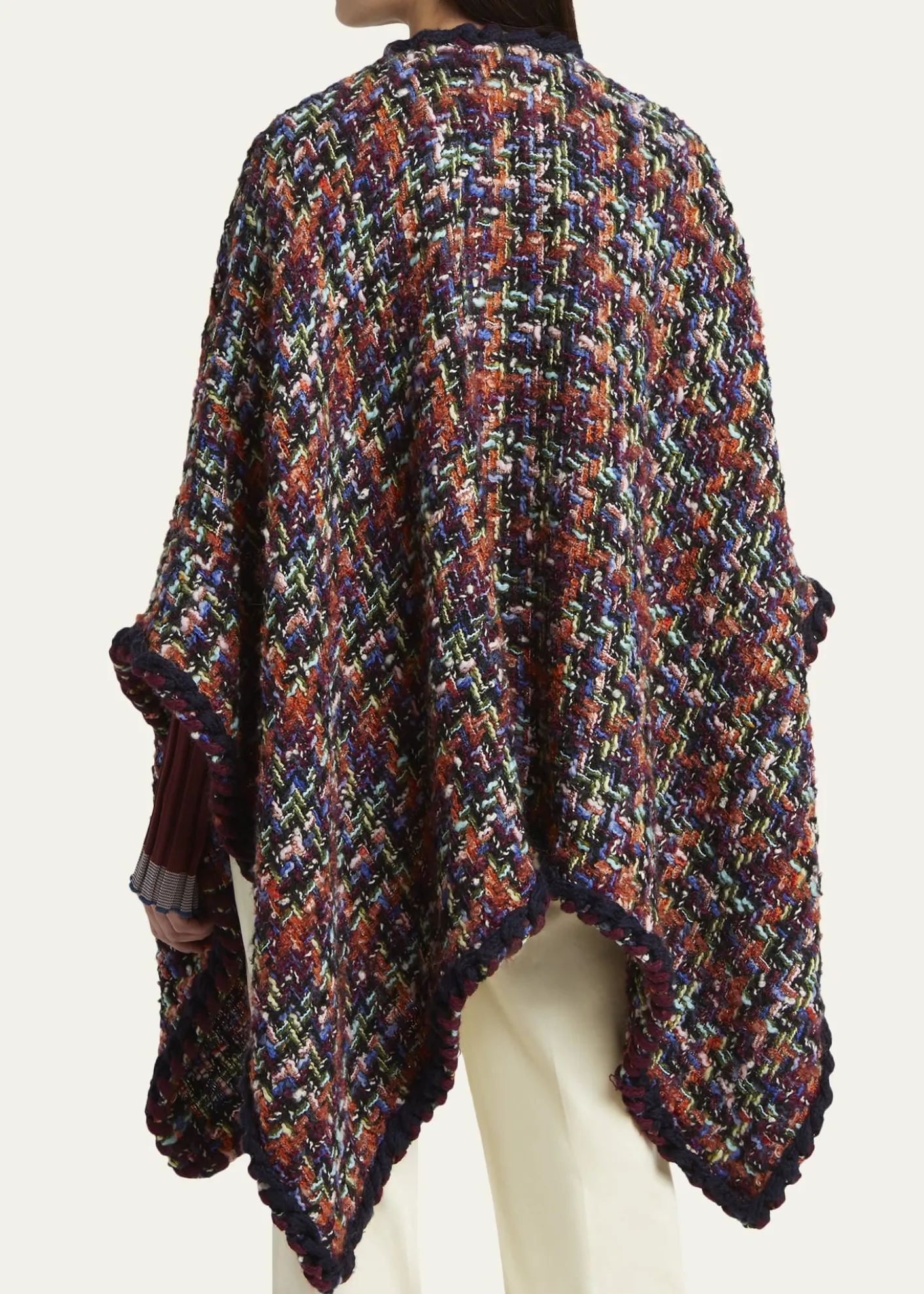 EtroMulticolor Tweed Wool-Mohair Blend Cape