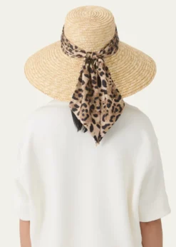 Eugenia KimMirabel Animal-Print Bow Straw Hat