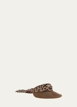 Eugenia KimRicky Packable Hemp Visor with Animal-Print Sash