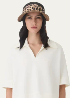 Eugenia KimRicky Packable Hemp Visor with Animal-Print Sash