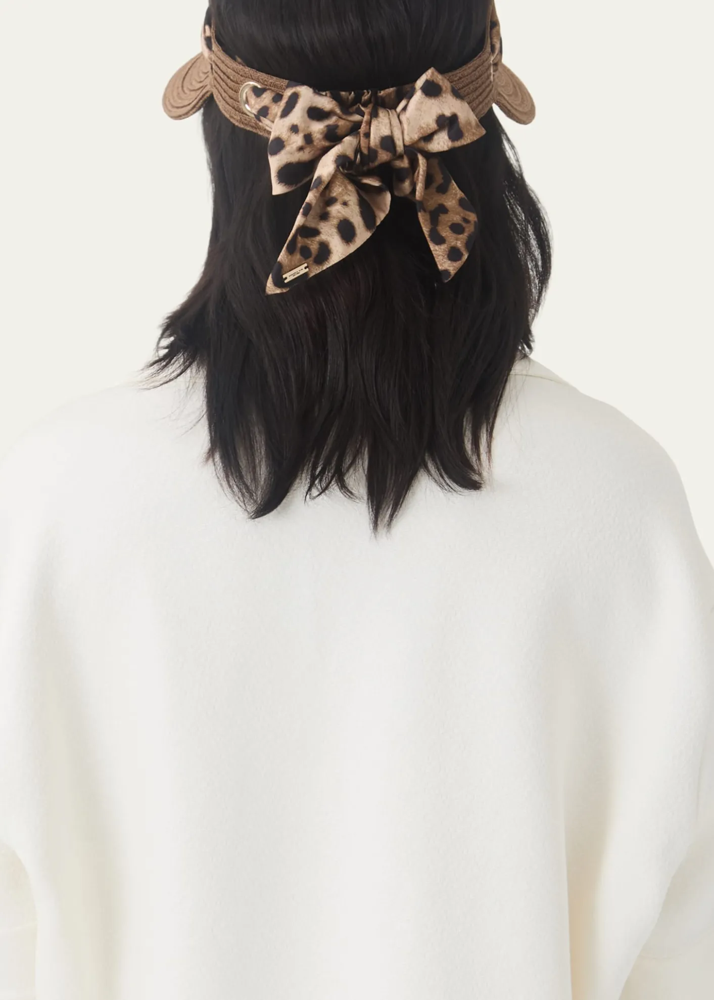 Eugenia KimRicky Packable Hemp Visor with Animal-Print Sash
