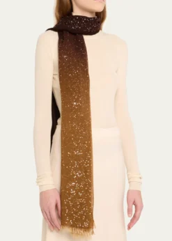 Faliero SartiDania Sequined Ombre Wool-Silk Scarf