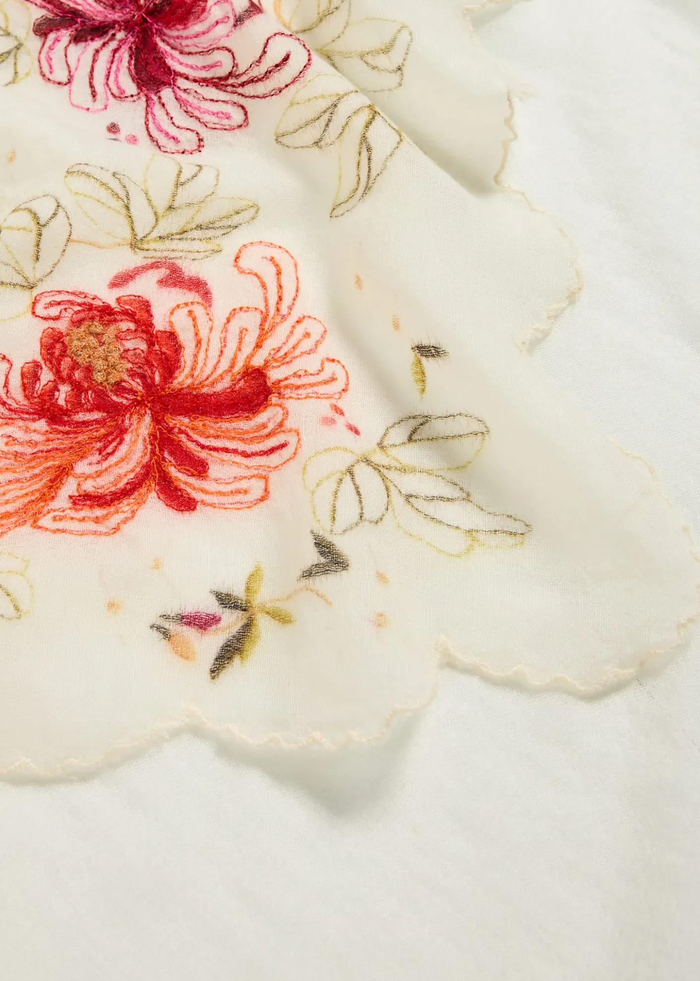 Faliero SartiPrimrose Floral Embroidered Wool-Blend Stole