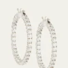 Fantasia by DeSerioLarge Cubic Zirconia Hoop Earrings, 3.2 TCW