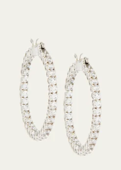 Fantasia by DeSerioLarge Cubic Zirconia Hoop Earrings, 3.2 TCW