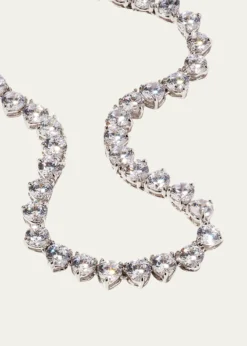 Fantasia by DeSerio0.25 Carats Per Station Three-Prong CZ Tennis Necklace