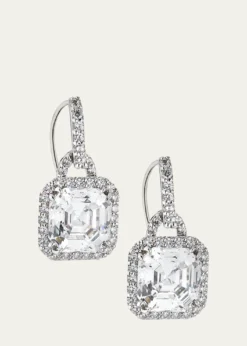 Fantasia by DeSerio3.5ct Asscher Cut Cubic Zirconia Earrings