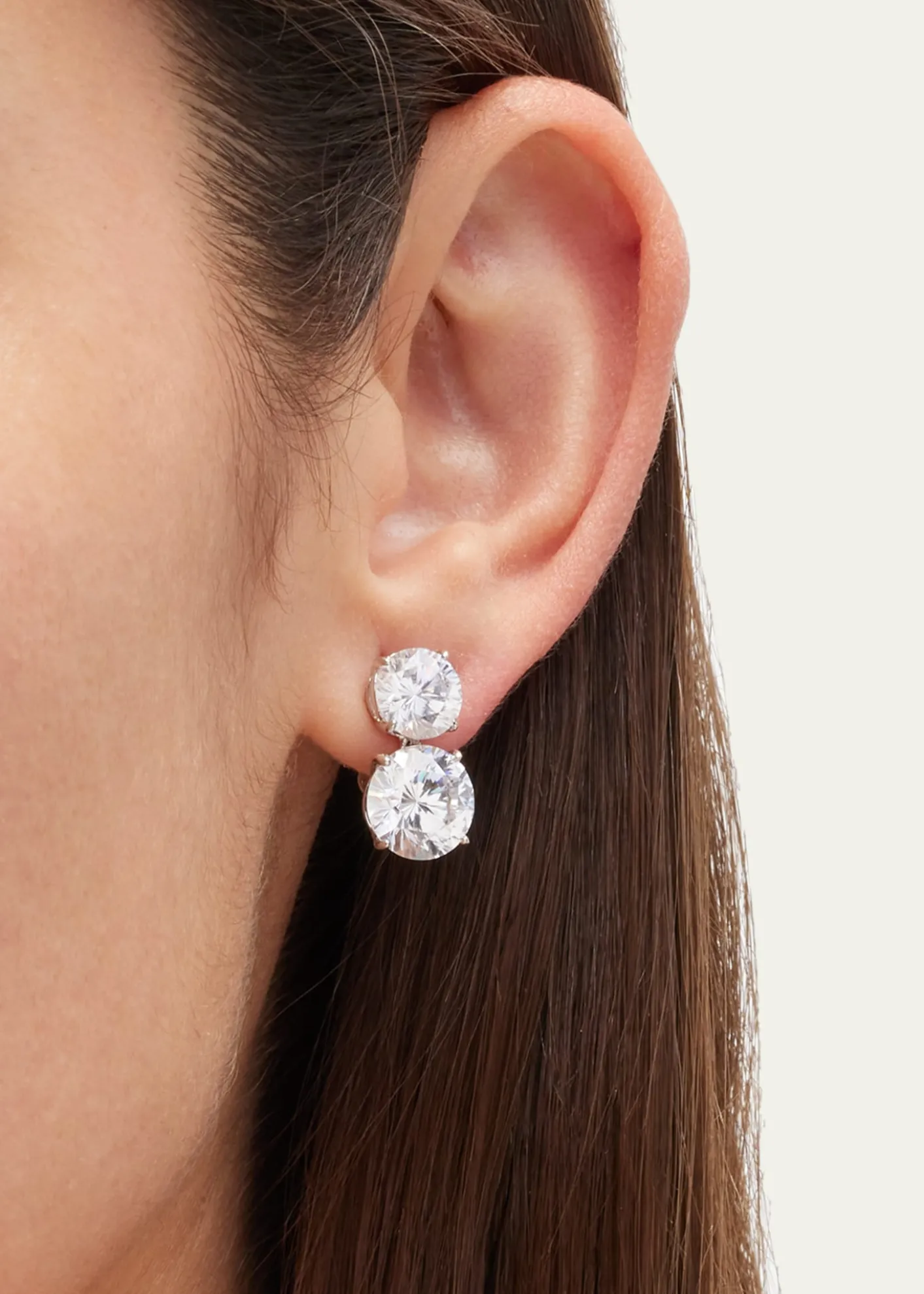 Fantasia by DeSerioCubic Zirconia Double Drop Earrings