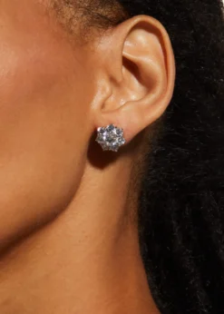 Fantasia by DeSerioFlower CZ Crystal Stud Earrings