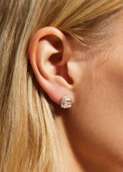Fantasia by DeSerio14K Yellow Gold 5ct Asscher Stud Earrings
