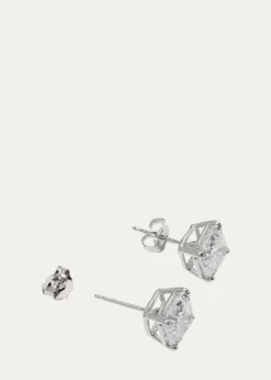 Fantasia by DeSerio14K Yellow Gold 5ct Asscher Stud Earrings