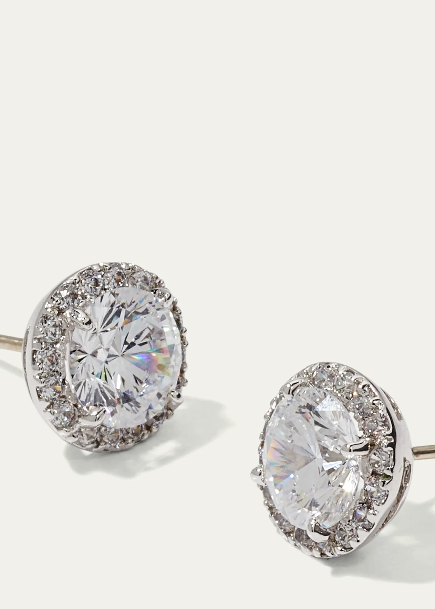 Fantasia by DeSerioSterling Silver 1.5ct Pave Stud Earrings