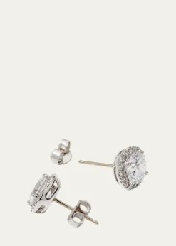Fantasia by DeSerioSterling Silver 1.5ct Pave Stud Earrings
