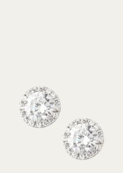 Fantasia by DeSerioSterling Silver 1.5ct Pave Stud Earrings