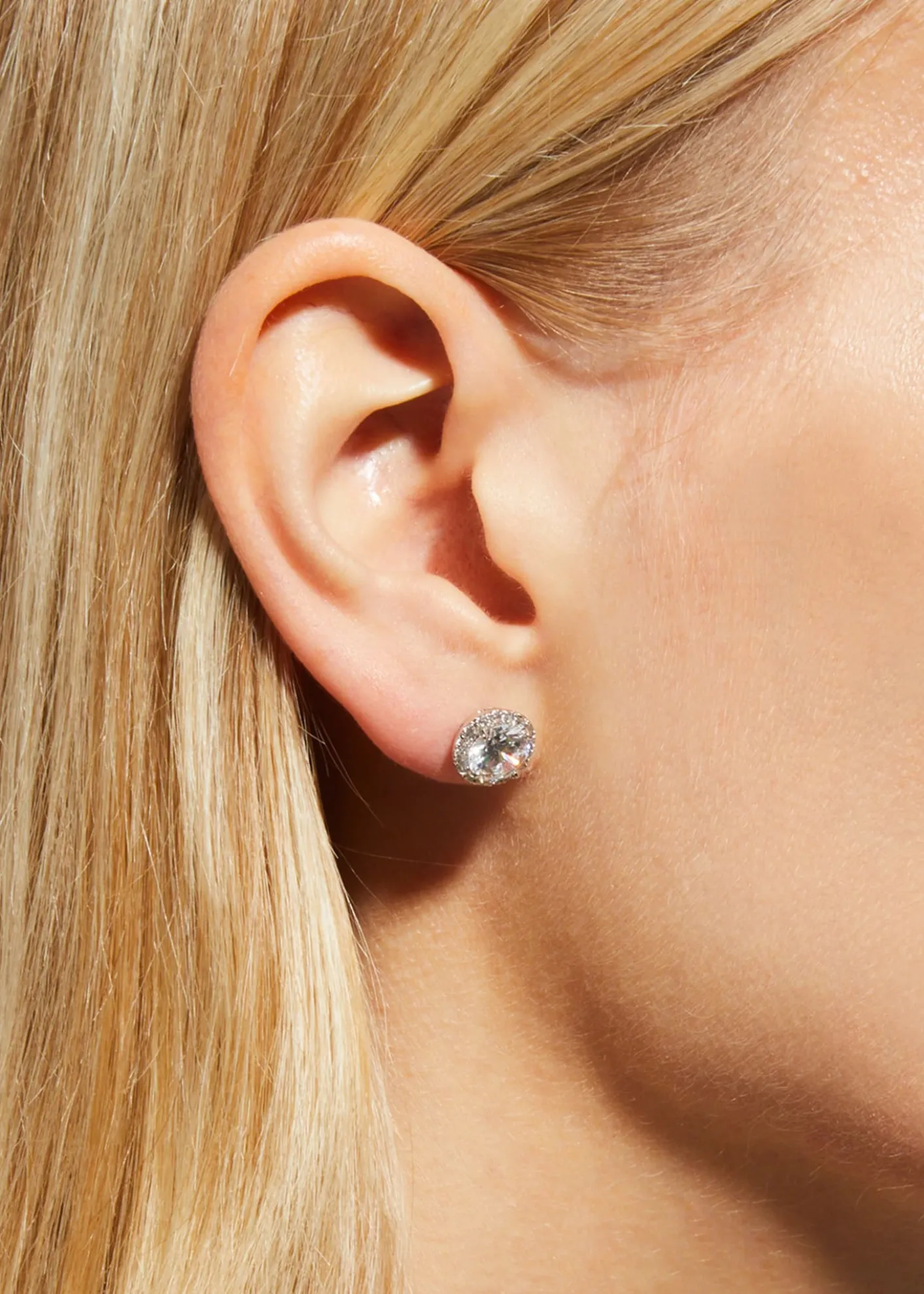 Fantasia by DeSerioSterling Silver 1.5ct Pave Stud Earrings