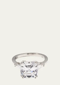 Fantasia by DeSerio4.5 TCW 14k White Gold Asscher Cubic Zirconia Ring